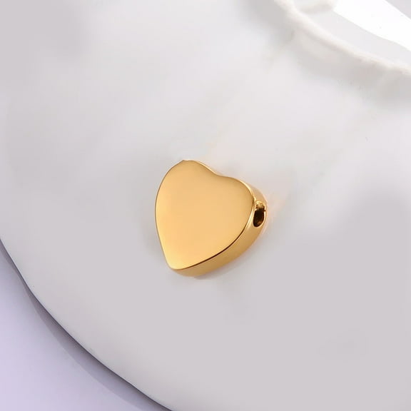 4pcs Heart Urn Ashes Pendants 316L Stainless Steel Memorial Charm Golden : 20x20mm