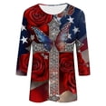 thumbnail image 4 of 250th Anniversary Women's Casual 3/4 Sleeve T-Shirt 250 Years of Freedom Shirt American Flag Patriotic Clothes, 4 of 7