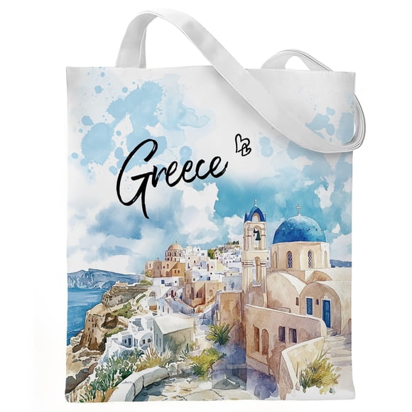 Bolsa VeloKomo Greece Watercolor Algodón 35x40 cm