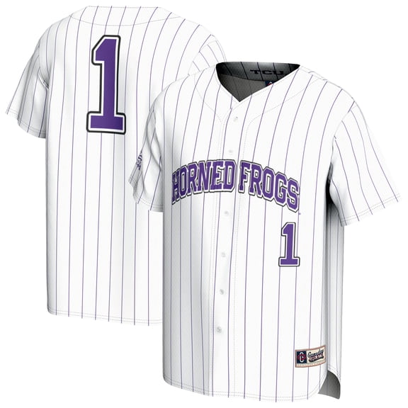 Unisex GameDay Greats White TCU Horned Frogs Lightweight Collegiate Baseball Fashion Jersey