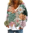 thumbnail image 2 of Cárdigan informal para mujer, con botones y estampado navideño, chaqueta de moda, abrigo, blusa de poliéster para mujer, 2 of 5
