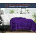 thumbnail image 2 of Oversized Palatial King Comforter Solid Purple 300 GSM Plush Siliconized Microfiber Fill Duvet Insert Box Stiched Quilted Fluffy Soft 600 TC Egyptian Cotton Shell with Piping & Pillowcases, 2 of 8