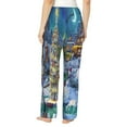 thumbnail image 3 of Disketp Christmas Tree Print Women'S Comfy Pajama Pants Casual Drawstring Palazzo Lounge Wide Leg Pants, 3 of 9