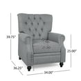 thumbnail image 4 of Welch Contemporary Tufted Recliner, Gray Fabric and Dark Brown, 4 of 7
