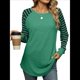 thumbnail image 2 of Blusas Tipo Túnica A Rayas para Mujer, Camisas Casuales de Larga, Jersey de Cuello Redondo. Verde XXL, 2 of 9