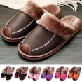 thumbnail image 5 of KAQ Slippers House Shoes Plush Lining PU Leather Upper Unisex Men Women Warm Slippers- Cozy Cashmere Memory Foam Slippers Non-Slip Rubber Sole, 5 of 8
