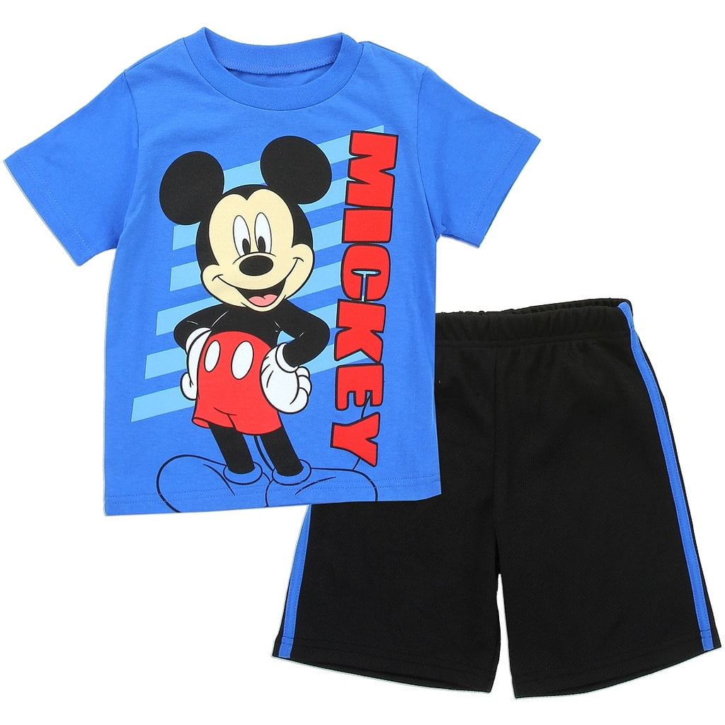 Disney Mickey Mouse Toddler Little Boys Tee Shirt and Short Set