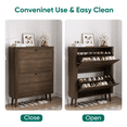 thumbnail image 4 of Smuxee Wooden Shoe Storage Cabinet with Flip-Down Drawers for Entryway Freestanding Slim Shoe Organizer,2 Pack, 4 of 7
