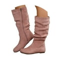 thumbnail image 3 of YLYL Women's Mid Calf Boots Soft Suede Low Heel Non-Slip Sole Comfortable Fall Outdoor Footwear with Side Zipper, 3 of 8