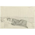thumbnail image 3 of Richard Nicolaüs Roland Holst 18x13 Black Modern Framed Museum Art Print Titled - Wife of Richard Roland Holst in Bed, to the Left (1878 - 1938), 3 of 5
