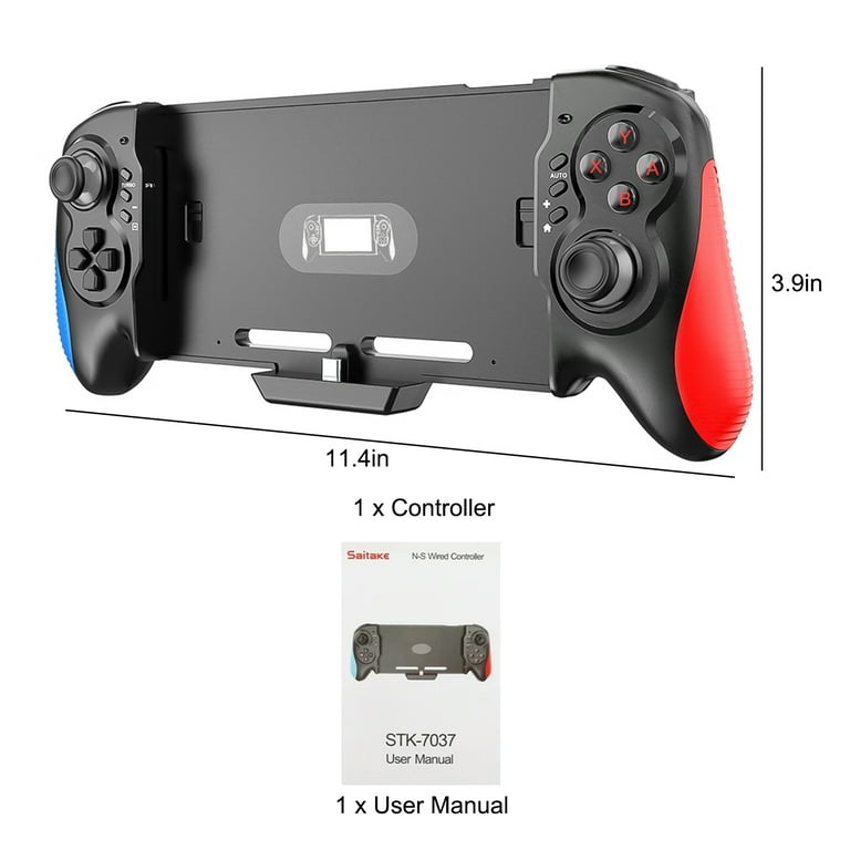 TSV Wired Controller for Nintendo Switch with Ergonomic Grip, 6