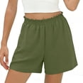 thumbnail image 2 of Sentmoon Womens Athletic Shorts High Waist Beach Shorts Stretchy Solid Color Regular Fit Cute Shorts with Pockets Delightful for Work and Smart Casual Beach Essentials for Family S-2XL, 2 of 8