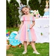 thumbnail image 2 of Oudiya Toddler Girl Tulle Dress Off Shoulder Sequin Summer Dresses Flutter Formal Birthday Party Princess Dress for Kids 1-6Y, 2 of 5