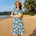 thumbnail image 4 of Rateoe Funny Chicken Pattern Women’s Short Sleeve Dress – Casual Elegant Summer A-Line Dress for Everyday Wear, 4 of 6