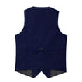 thumbnail image 7 of USNSM Men's Tweed Single Breasted Suit Vest Vintage Herringbone Solid Color Sleeveless Party Prom Waistcoat Groomsmen Blue XL, 7 of 7