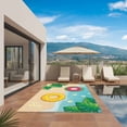 thumbnail image 3 of Summer Swimming Rings Outdoor Rug for Patio/Deck/Porch, Non-Slip Large Area Rug 3 x 5 Ft, Floral Plumeria Beach Seaside Indoor Outdoor Rugs Washable Area Rugs, Reversible Camping Rug Carpet Runner, 3 of 8