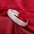 thumbnail image 2 of QQTDFG 925Sterling Silver Small Side Net Women's Fashion Open Up Cuff Bracelet BY102-default, 2 of 5