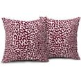 thumbnail image 2 of Burgundy Leopard Print Pillow Covers 16x16 Inch Set of 2 Cheetah Animal Spots Decorative Throw Pillows for Couch Farmhouse Square Pillow Cases Home Decor for Living Room Sofa Bed Porch Outdoor, 2 of 6