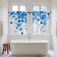 thumbnail image 4 of Blue Gradient Kitchen Curtains 45 Inch Length, Abstract Polka Dots Vintage Modern Tiers Curtains for Bathroom Bedroom Cafe, Light Filtering Small Window Treatment Short Drapes 2 Panels 42"Wx45"L, 4 of 8