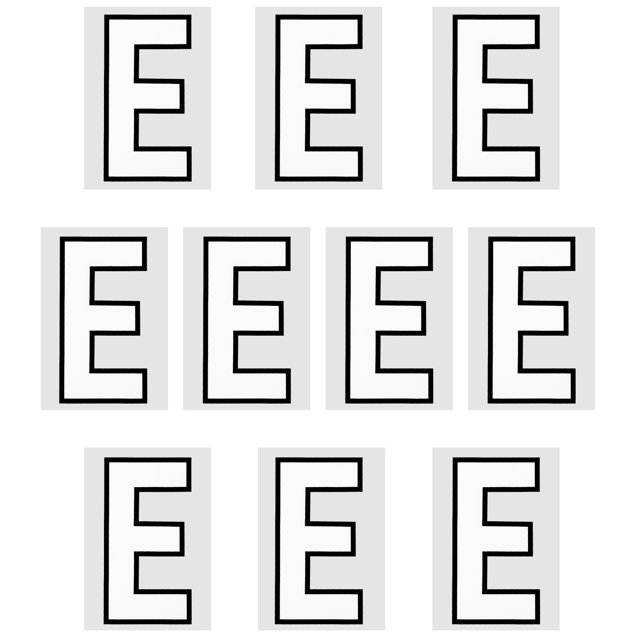 Uxcell Letter E Patches Iron on Heat Transfer Letters 2 Inch White Letter DIY 10 Pack