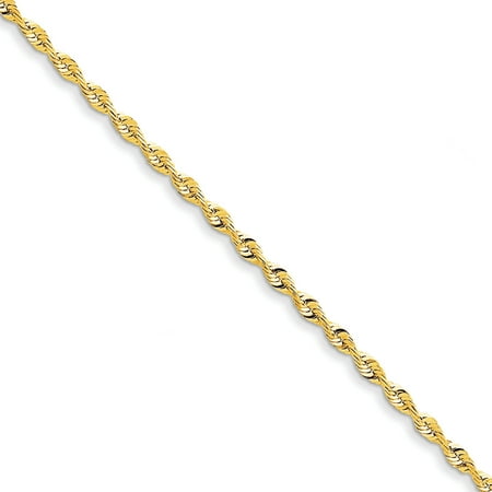 14kt Yellow Gold 2.75mm Link Rope Bracelet Chain 8 Inch Fine Jewelry Ideal Gifts For Women Gift Set From Heart