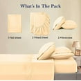 thumbnail image 4 of 1000-Thread-Count 100% Egyptian Cotton 5-PCs Sheet Set Split King (2 XL Fitted)Size Fits 6-9 Inches Deep Pocket ( Solid, Almond Ivory ), 4 of 5