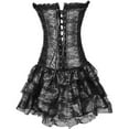 thumbnail image 4 of LEKODE Steampunk Corset Skirt Renaissance Corset Dress Gothic Overbust Corset and Skirt Set Gothic Steampunk Skirt Pirate Skirt Women Renaissance Steam Punk Corset Pirate Skirt Women Black L, 4 of 4