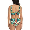 thumbnail image 3 of Daiia Colorful Hawaii Palms Women's Bikini Set Two Piece Swimsuit High Waisted Bikini Adjustable Straps Bikini Perfect for Beach, Pool, and Summer Vacation-XX-Large, 3 of 9