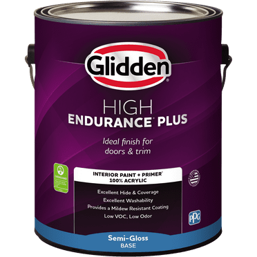 Glidden HEP Interior Paint   Primer All-In-One Semi Gloss, Tintable Base, 1 Gallon