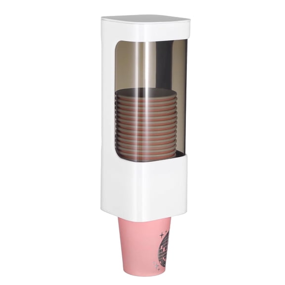 Cup Dispenser Wall Mounted, Bathroom Cup Holder for 3oz-5oz Disposable Paper and Plastic Cups, Water Cooler Cup Dispenser with Adhesive Plate, Ideal for Home, Office, Gym, and More
