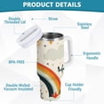 thumbnail image 2 of Yayeee 30oz Stainless Steel Tumbler with Straw and Handle Double-Wall Insulated Travel Water Bottle, Cute Rainbow, 2 of 8