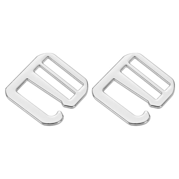 2Pack G-Hook Webbing Buckles, 25mm Flat Tri-Glide, Gray