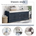thumbnail image 6 of 42.7" Storage Bench, Entryway Bench with Adjustable Shelves, Shoe Cabinet with Adjustable Shelf, 4 Doors and Removable Cushion for Entryway, Hallway, Living Room, Antique Navy, 6 of 7