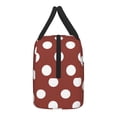 thumbnail image 5 of Horeoi Maroon And White Polka Dot Pattern Large Insulated Lunch Bag for Work, School, Picnic - Waterproof, Durable Oxford Cloth, Comfortable Handle-Black, 5 of 9