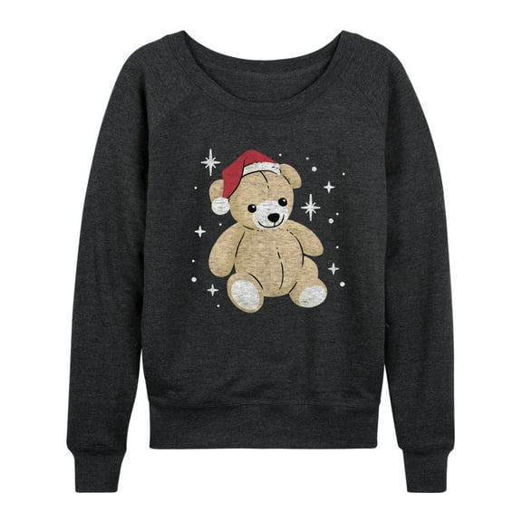 Instant Message - Christmas Teddy Bear - Women's French Terry Long Sleeve Pullover