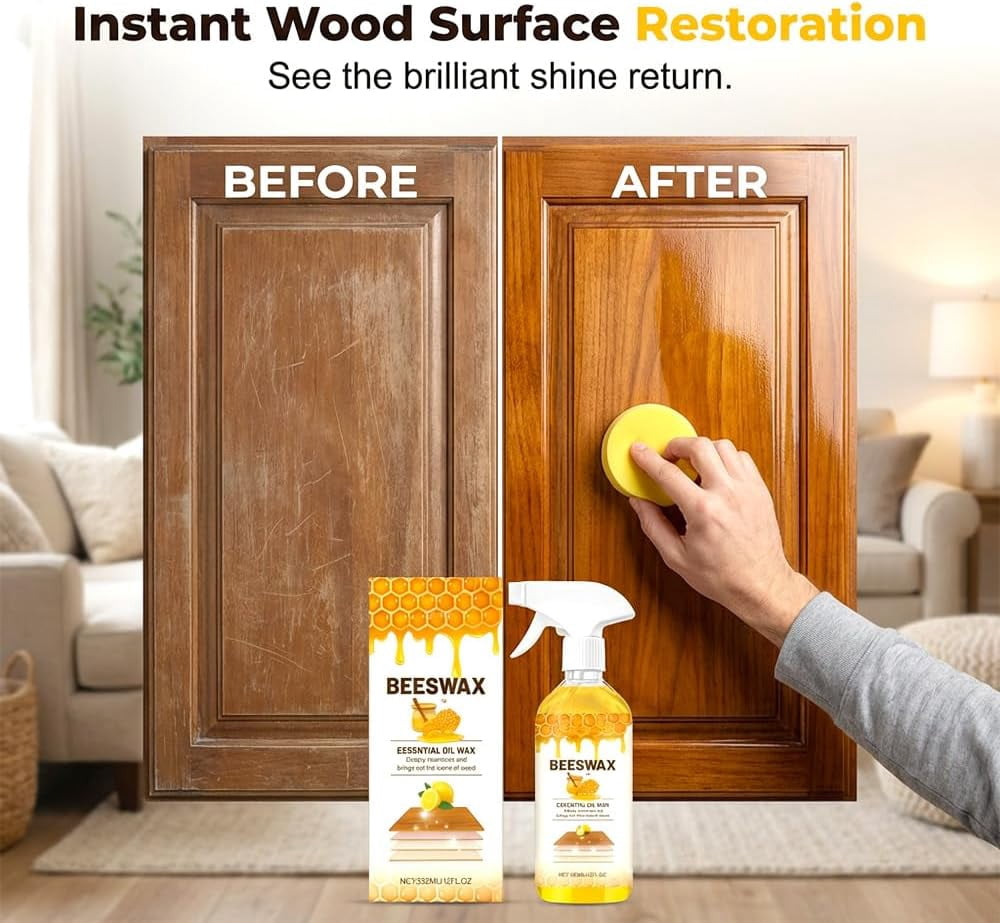 2026 Upgrade Natural Beeswax Spray, Beeswax Spray Cleaner, Beeswax Furniture Polish, The Original Beeswaxs Spray, Wood Seasoning Beewax For Furniture Floor (3pcs)