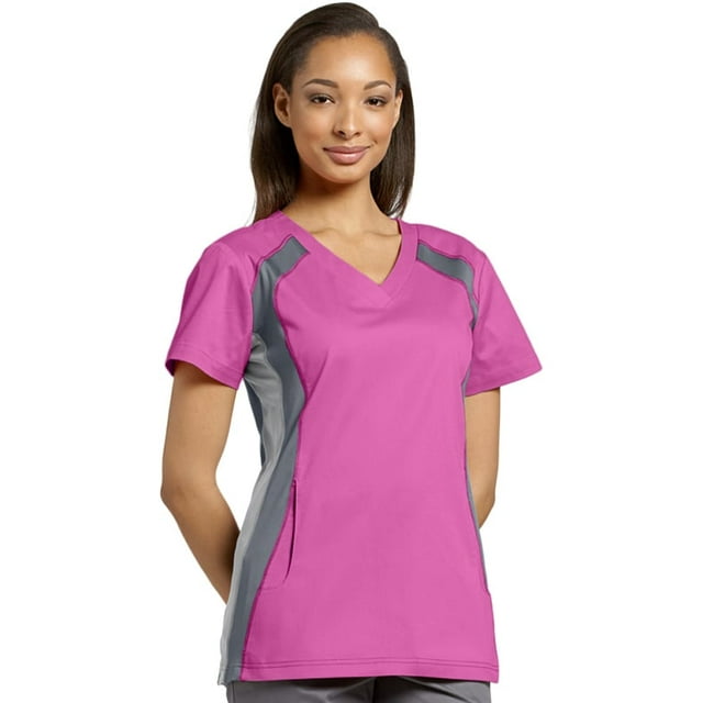 Allure by White Cross Women's V-Neck Side Panel Solid Scrub Top