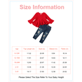 thumbnail image 2 of 6 Months Baby Girls Clothes 12 Months Girls 2PCS Fall Winter Outfits Set Solid Color Infant Girls Long Sleeve Irregular Top Denim Pants Set Red, 2 of 9