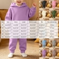 thumbnail image 3 of OJSFQUFP Thickened and Winter Sports Suit for Boys and Girls Casual Pullover Hoodie Long Pants Two Piece Set, 3 of 6