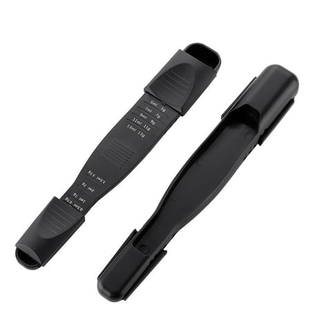 

FRCOLOR 2 Pcs Measuring Spoons Double Ends 9 Levels Adjustable Metering Spoons Portable Multifunctional Measuring Spoons with Scales for Home Kitchen (Black)