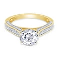 thumbnail image 3 of 1 2/3 Ct Round Cut Lab Created Moissanite Diamond Solitaire Engagement Ring In 14K Yellow Gold Plated Sterling Silver(G-H Color,VVS1 Clarity,1.66 Cttw)-7.5, 3 of 8