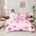 thumbnail image 4 of Castle Fairy Kawaii Love Heart Full Size Comforter Sets,Cute Polka Dots Bedding Sets, 4 of 8