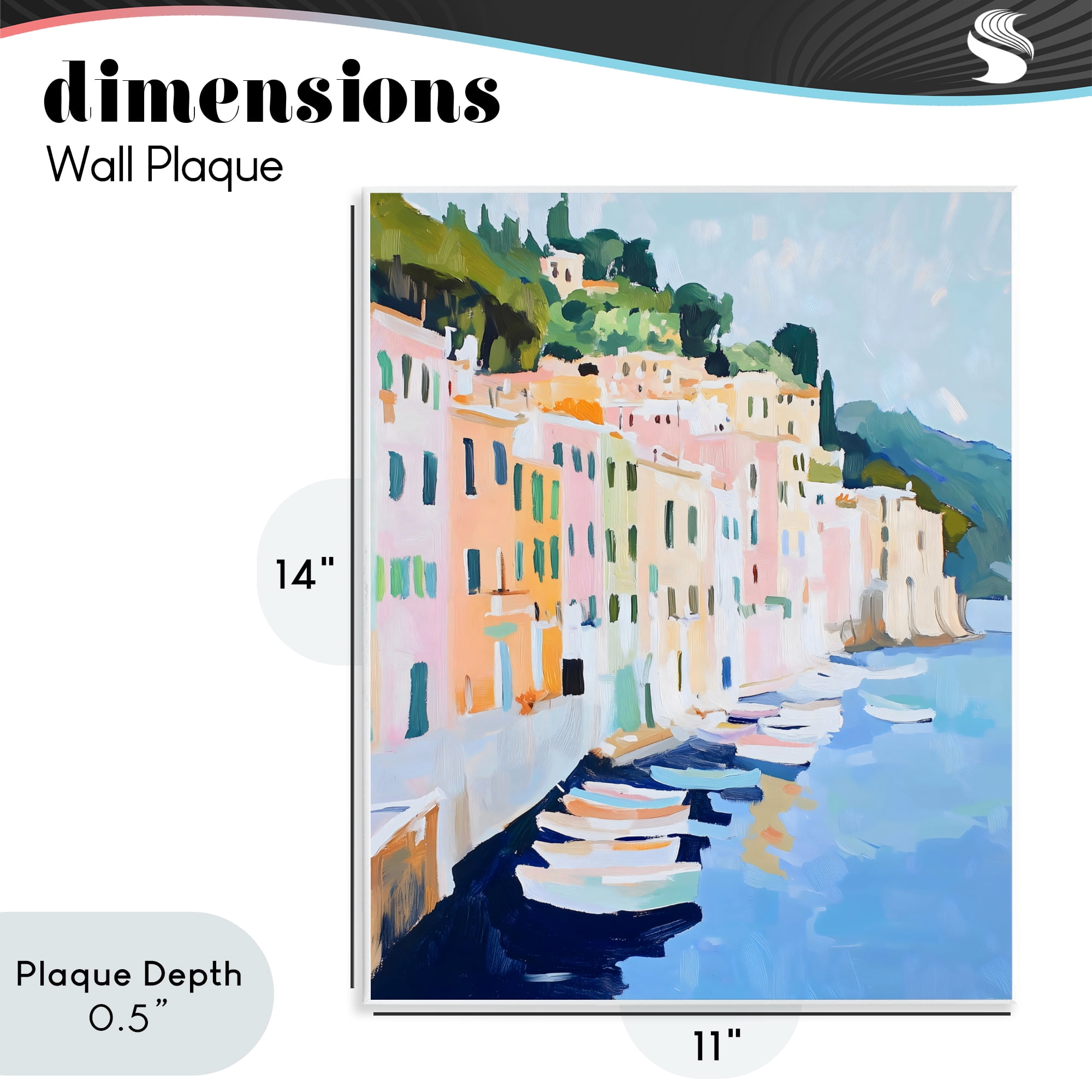 Stupell Industries Portofino Harbor View Wall Plaque Art, design by The Prints Vibe