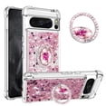 thumbnail image 1 of Funda para Google Pixel 8 Pro 5G con Brillo Líquido Flotante, Purpurina, Parachoques y Anillo Giratorio Soporte, 1 of 5