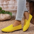 thumbnail image 7 of Gpaecead Women's Knit Flats Pointed Closed Toe Slip On Breathable Lightweight Cushioned Non Slip Loafers With Heel Pull Tab For Work, Yellow, 7 of 7