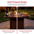 thumbnail image 4 of CostaElm 42'' Outdoor Fire Pit Table, 55,000 BTU Gas Propane Fire Pit Table with Tempered Wind Guards & Removable Cover Lid for Outside Patio, All-Weather HDPE Material, Dark Brown, 4 of 8