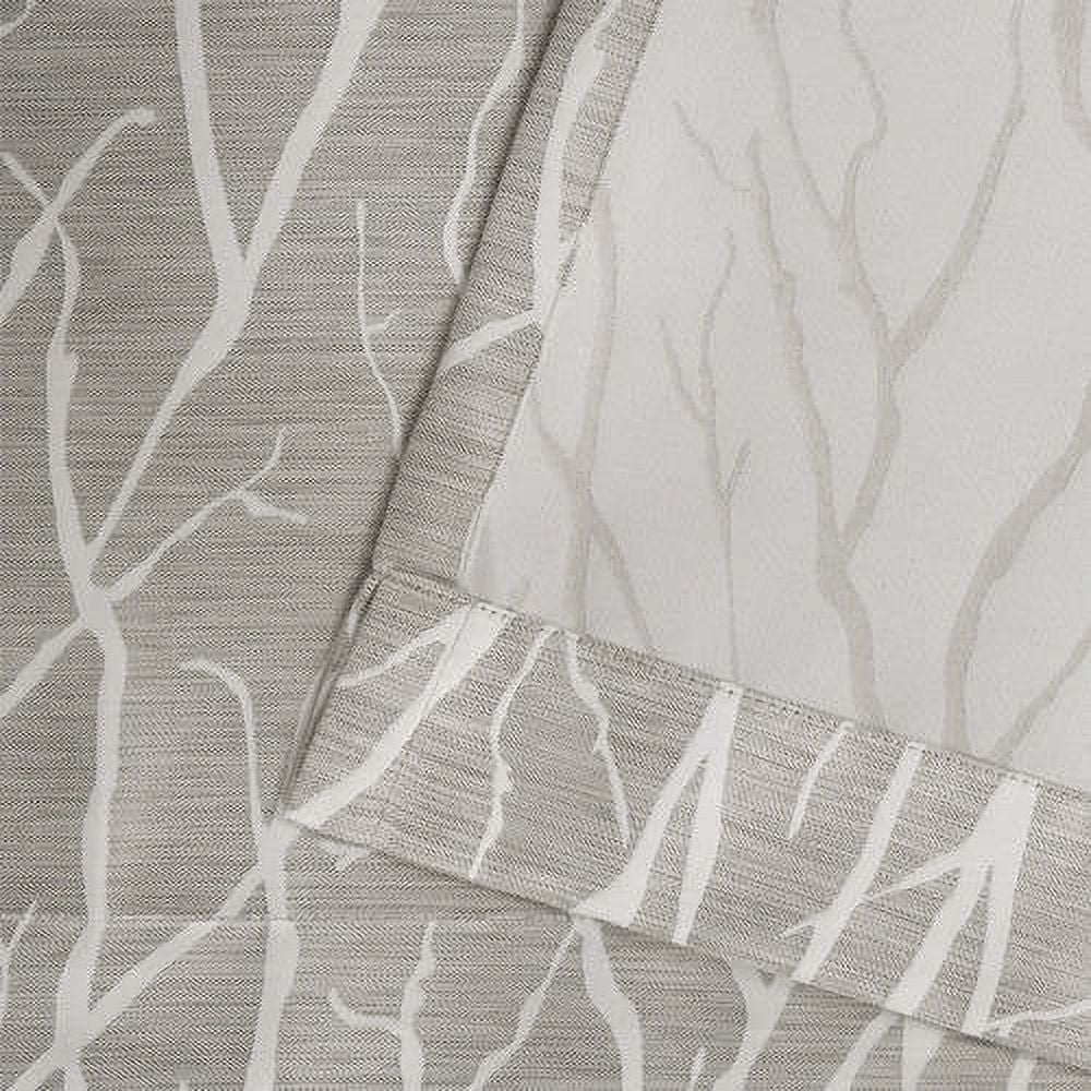 Exclusive Home Forest Hill Woven Room Darkening Blackout Grommet Top Curtain Panel Pair, 52"x84", Dove Grey