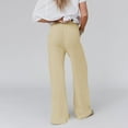 thumbnail image 7 of IDALL Linen Pants Women Wide Leg Pants Woman Women Linen Summer Palazzo Pants Flowy Wide Leg Beach Casual Pant Trousers With Pockets Lounge Pants Women Baggy Pants Khaki L, 7 of 7