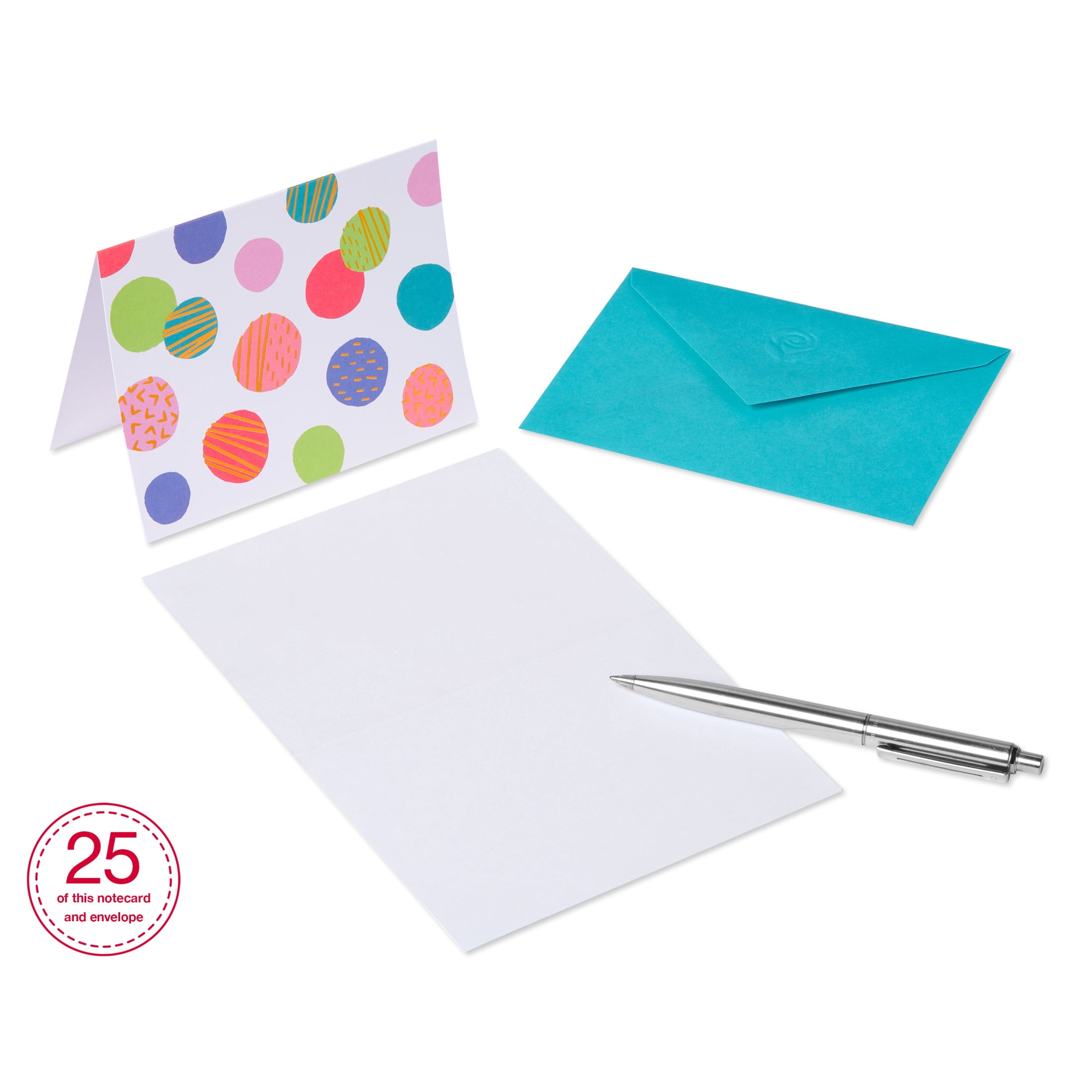 American Greetings Polka Dots and Stripes Stationery Note Cards (2 designs, 50-Count)