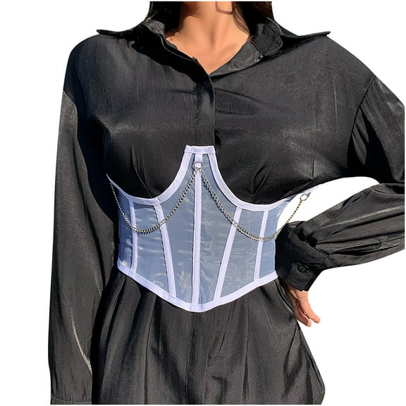 AOOCHASLIY Shapewear for Women Clearance Women's Court Mesh Corset Chain Body Shaping Clothes Belted Girdle Shapewear